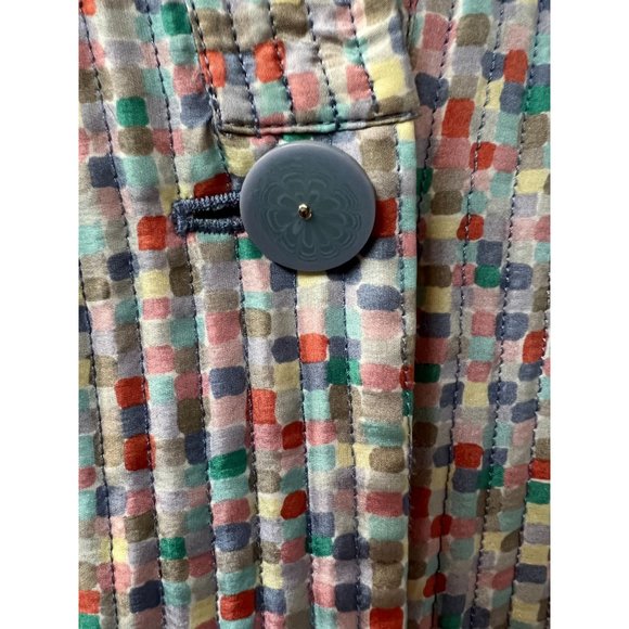 Kate Hill Plus Size Quilted Jacket Size 2X Multi Color Confetti Pattern Silk - Picture 3 of 16